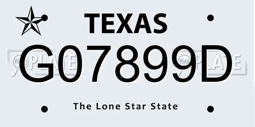 G07899D Texas License Plate