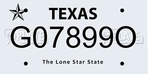 G07899O Texas License Plate