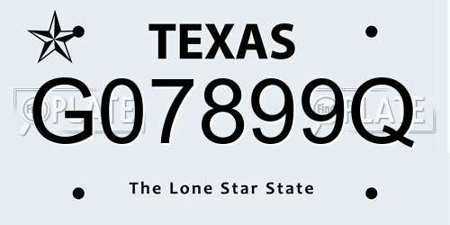 G07899Q Texas License Plate