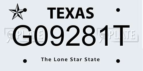 G09281T Texas License Plate