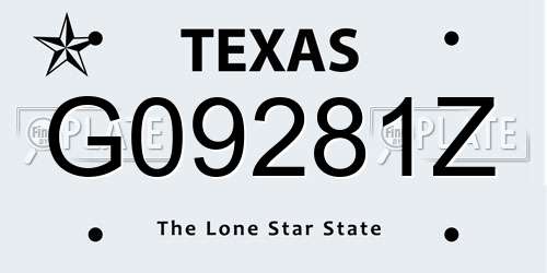 G09281Z Texas License Plate