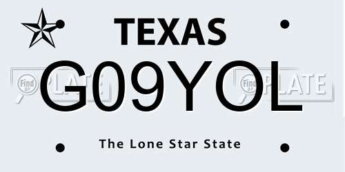 G09YOL Texas License Plate