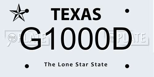 G1000D Texas License Plate