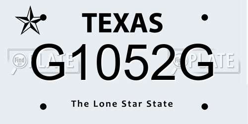 G1052G Texas License Plate