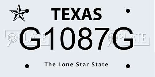 G1087G Texas License Plate