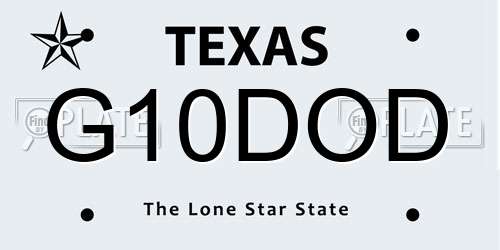 G10DOD Texas License Plate