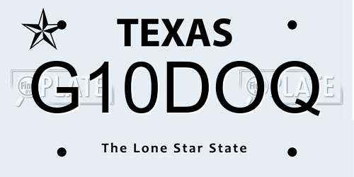G10DOQ Texas License Plate