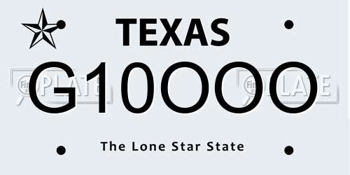 G10OOO Texas License Plate