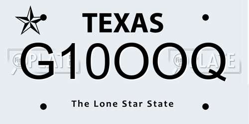 G10OOQ Texas License Plate