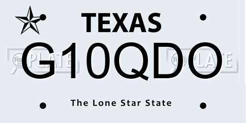 G10QDO Texas License Plate