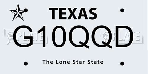 G10QQD Texas License Plate