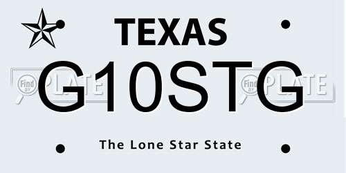 G10STG Texas License Plate