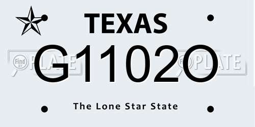 G1102O Texas License Plate