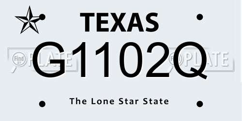 G1102Q Texas License Plate