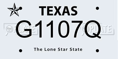 G1107Q Texas License Plate