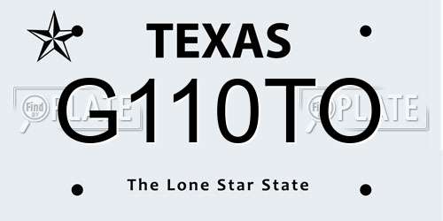 G110TO Texas License Plate