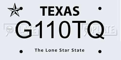 G110TQ Texas License Plate