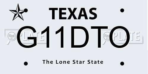G11DTO Texas License Plate
