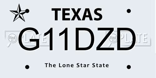 G11DZD Texas License Plate