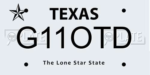 G11OTD Texas License Plate