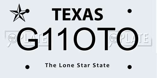 G11OTO Texas License Plate