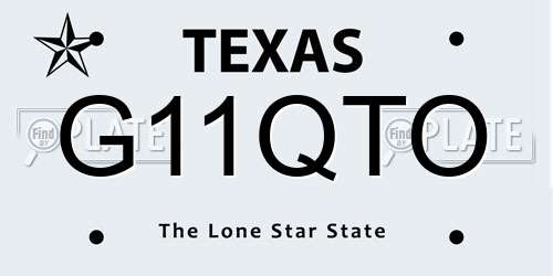 G11QTO Texas License Plate