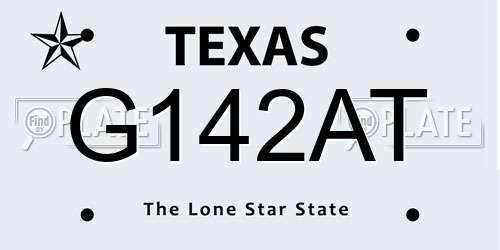 G142AT Texas License Plate
