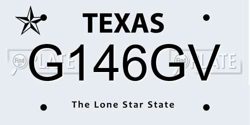 G146GV Texas License Plate