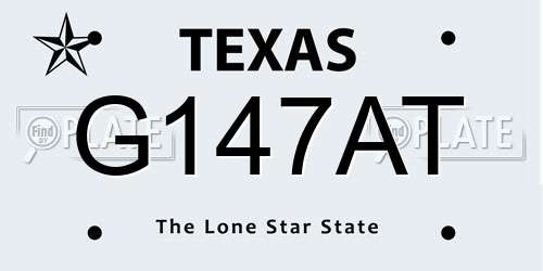 G147AT Texas License Plate