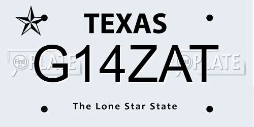 G14ZAT Texas License Plate