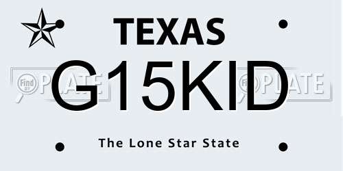 G15KID Texas License Plate