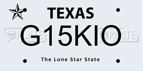 G15KIO Texas License Plate