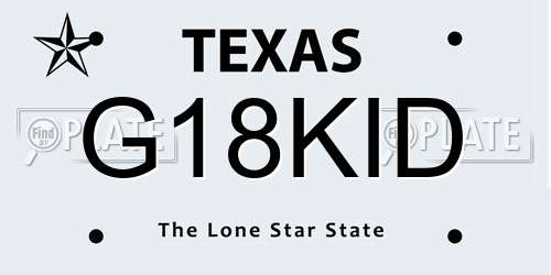 G18KID Texas License Plate