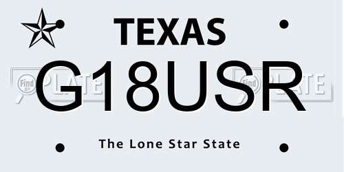 G18USR Texas License Plate