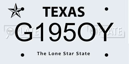 G195OY Texas License Plate