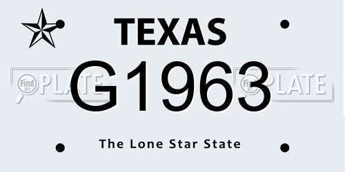 G1963 Texas License Plate