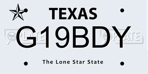 G19BDY Texas License Plate