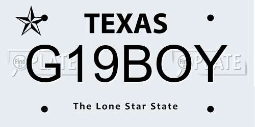 G19BOY Texas License Plate
