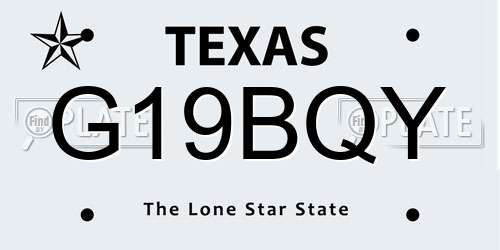G19BQY Texas License Plate