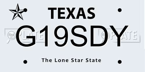 G19SDY Texas License Plate