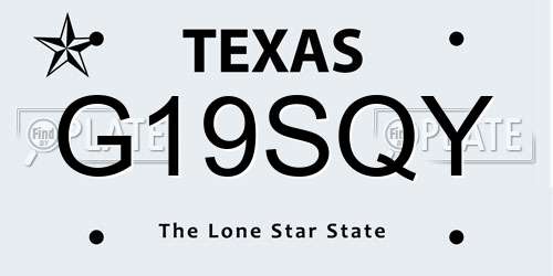 G19SQY Texas License Plate