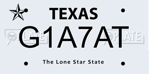 G1A7AT Texas License Plate