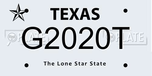 G2020T Texas License Plate