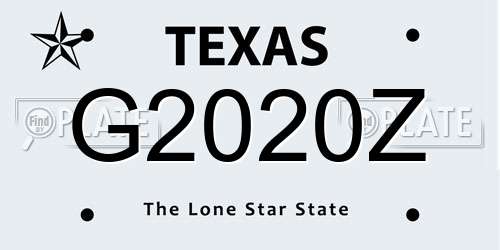 G2020Z Texas License Plate