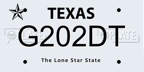 G202DT Texas License Plate