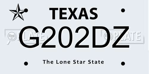 G202DZ Texas License Plate