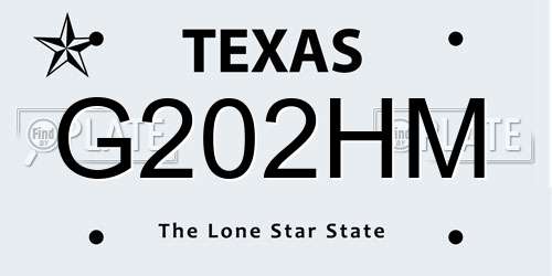 G202HM Texas License Plate