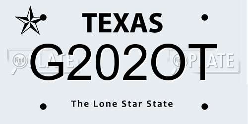 G202OT Texas License Plate