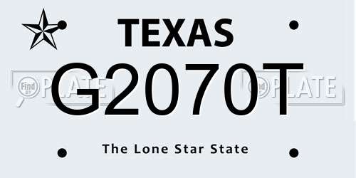 G2070T Texas License Plate