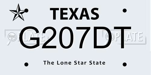 G207DT Texas License Plate
